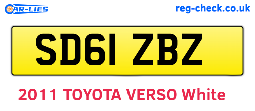 SD61ZBZ are the vehicle registration plates.