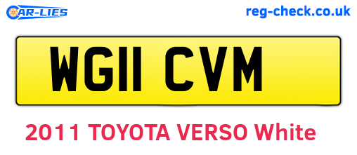 WG11CVM are the vehicle registration plates.