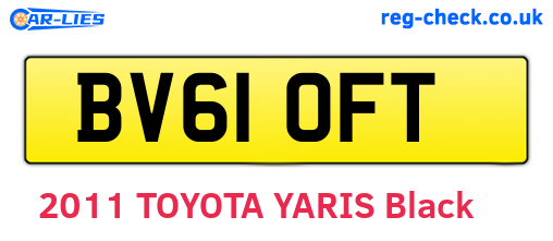 BV61OFT are the vehicle registration plates.
