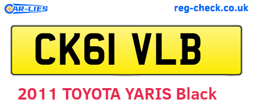 CK61VLB are the vehicle registration plates.