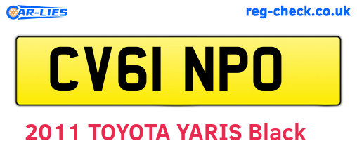 CV61NPO are the vehicle registration plates.