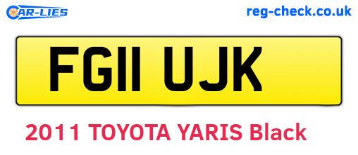 FG11UJK are the vehicle registration plates.