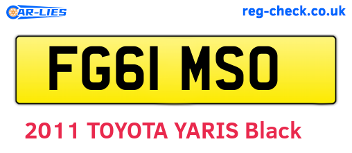 FG61MSO are the vehicle registration plates.