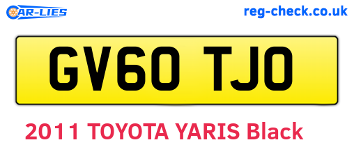 GV60TJO are the vehicle registration plates.