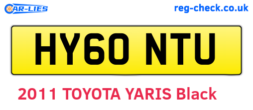 HY60NTU are the vehicle registration plates.