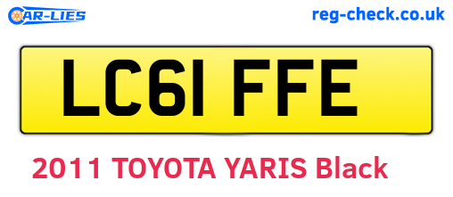 LC61FFE are the vehicle registration plates.