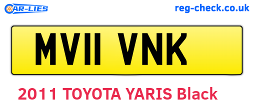 MV11VNK are the vehicle registration plates.