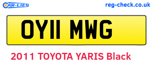 OY11MWG are the vehicle registration plates.
