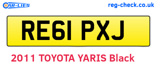 RE61PXJ are the vehicle registration plates.