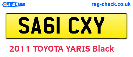 SA61CXY are the vehicle registration plates.