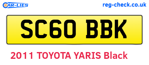 SC60BBK are the vehicle registration plates.