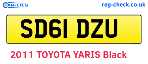SD61DZU are the vehicle registration plates.