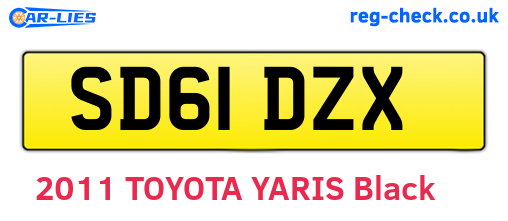 SD61DZX are the vehicle registration plates.