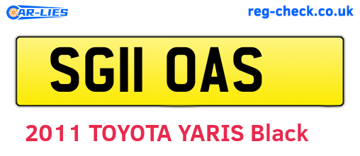 SG11OAS are the vehicle registration plates.