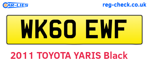 WK60EWF are the vehicle registration plates.