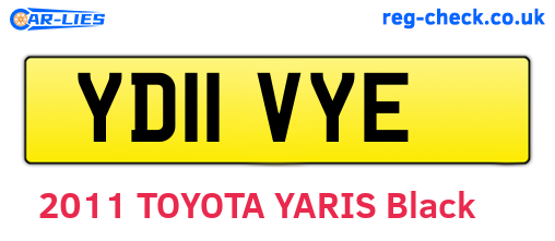 YD11VYE are the vehicle registration plates.
