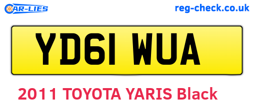 YD61WUA are the vehicle registration plates.