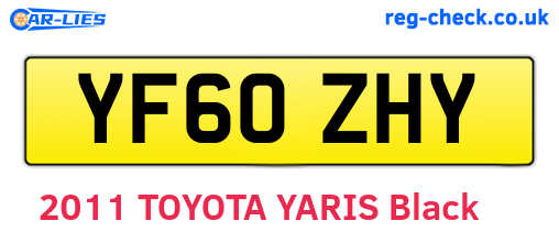 YF60ZHY are the vehicle registration plates.