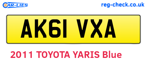 AK61VXA are the vehicle registration plates.