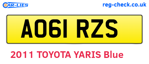 AO61RZS are the vehicle registration plates.