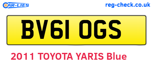 BV61OGS are the vehicle registration plates.