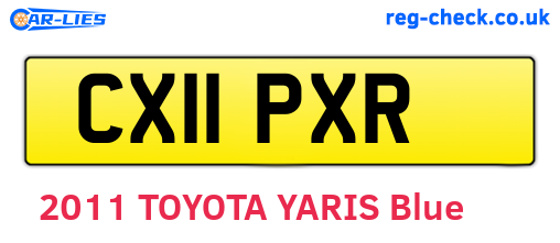 CX11PXR are the vehicle registration plates.