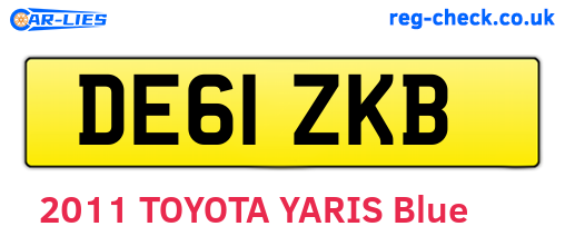 DE61ZKB are the vehicle registration plates.