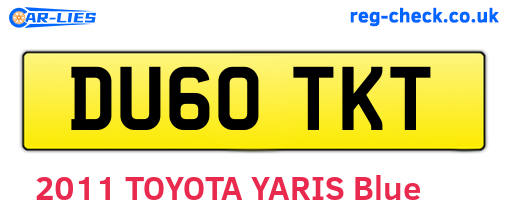 DU60TKT are the vehicle registration plates.