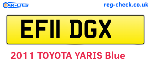 EF11DGX are the vehicle registration plates.