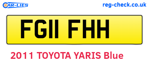 FG11FHH are the vehicle registration plates.