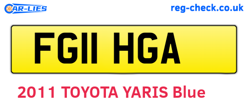 FG11HGA are the vehicle registration plates.