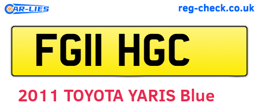 FG11HGC are the vehicle registration plates.