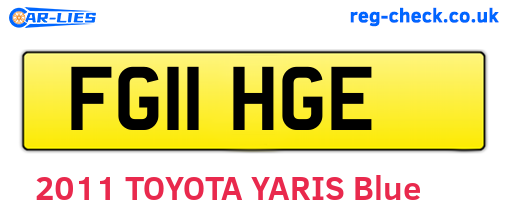 FG11HGE are the vehicle registration plates.