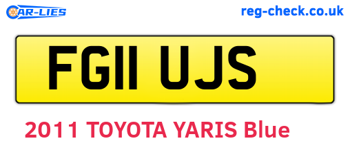FG11UJS are the vehicle registration plates.
