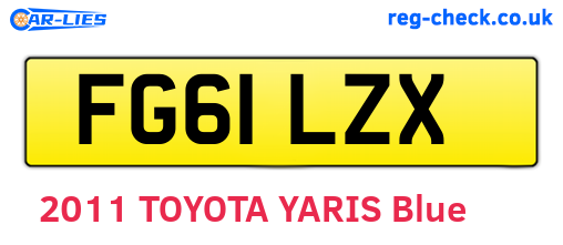 FG61LZX are the vehicle registration plates.
