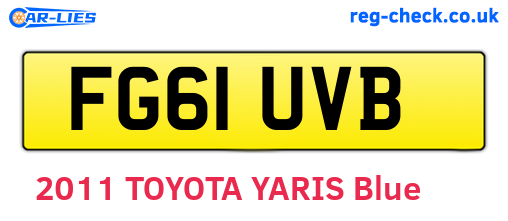 FG61UVB are the vehicle registration plates.