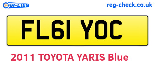 FL61YOC are the vehicle registration plates.