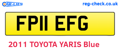 FP11EFG are the vehicle registration plates.