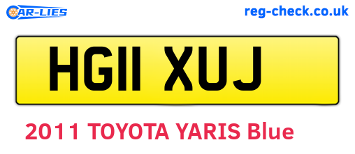 HG11XUJ are the vehicle registration plates.