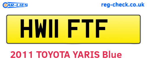 HW11FTF are the vehicle registration plates.