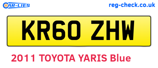 KR60ZHW are the vehicle registration plates.