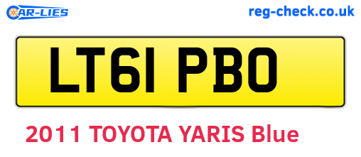 LT61PBO are the vehicle registration plates.
