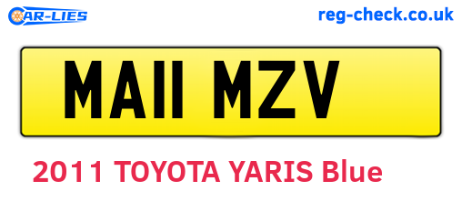 MA11MZV are the vehicle registration plates.