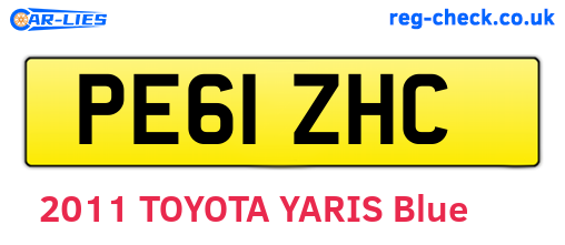 PE61ZHC are the vehicle registration plates.
