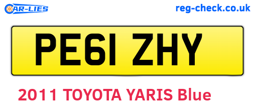 PE61ZHY are the vehicle registration plates.