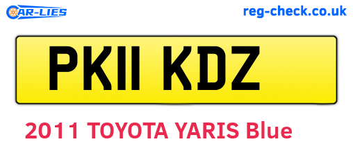 PK11KDZ are the vehicle registration plates.