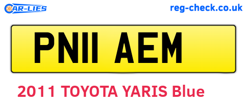 PN11AEM are the vehicle registration plates.
