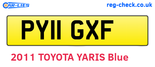 PY11GXF are the vehicle registration plates.