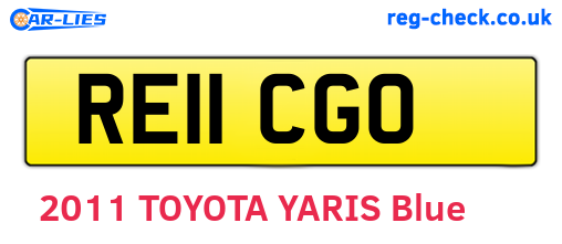 RE11CGO are the vehicle registration plates.