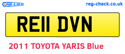 RE11DVN are the vehicle registration plates.